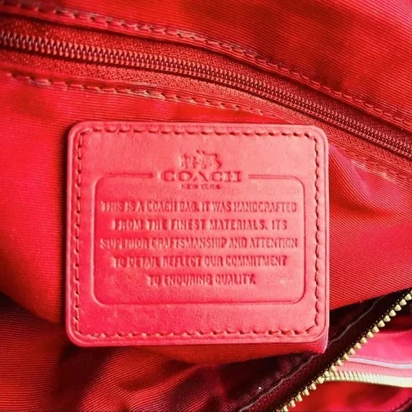 Coach Red Leather Large Christie Carryall Tote - Picture 9 of 14